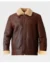Shearling Leather Brown Jacket for Men