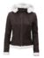 Jasmine Dark Brown Hooded Leather Jacket for Women