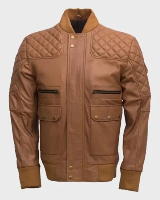 Men's Quilted Tan Brown