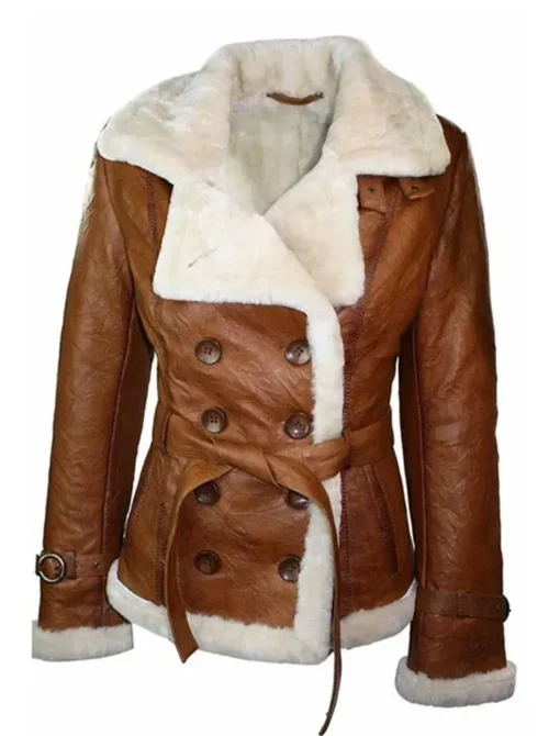 Rachael Aviator Double Breasted Leather Jacket for Women