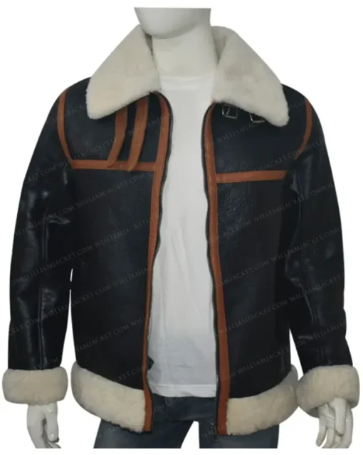 Scott-SF Bomber Cargo Shearling Fur Leather Jacket