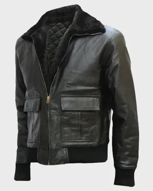 Shaun Black Bomber Sheepskin