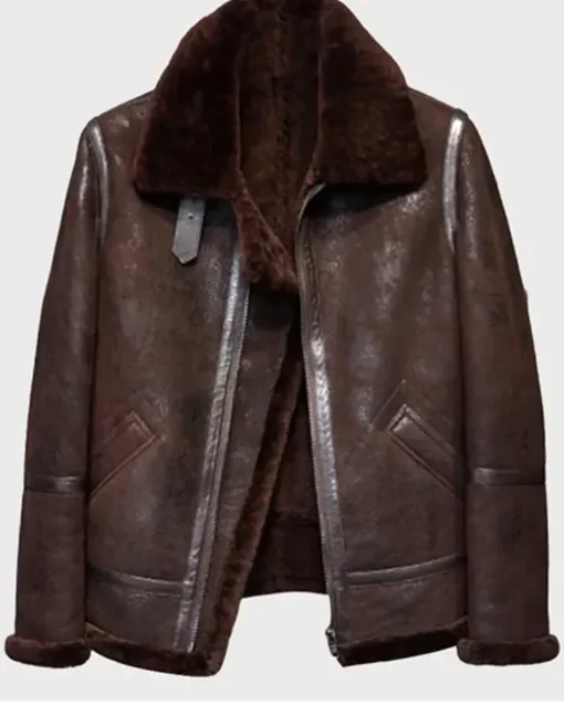 Shawn SF Brown Shearling Leather Jacket for Men